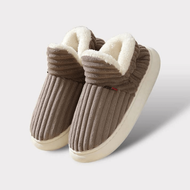 Huissloffen laarsjes enkellaarsjes corduroy sherpa fleece instap antislip