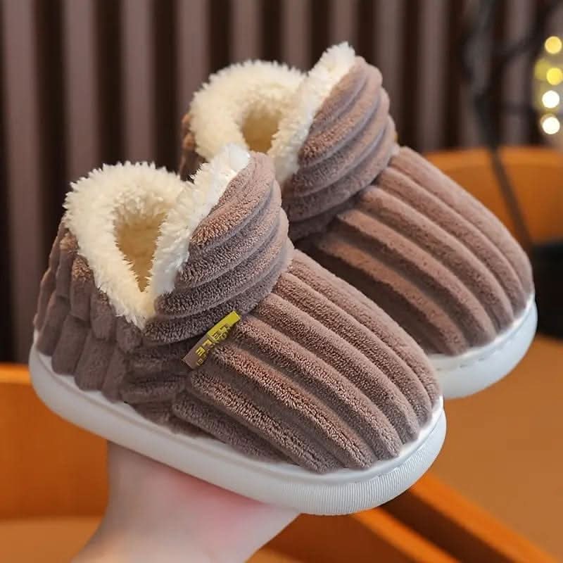 Huissloffen laarsjes enkellaarsjes corduroy sherpa fleece instap antislip