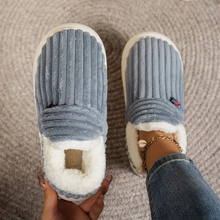 Huissloffen laarsjes enkellaarsjes corduroy sherpa fleece instap antislip