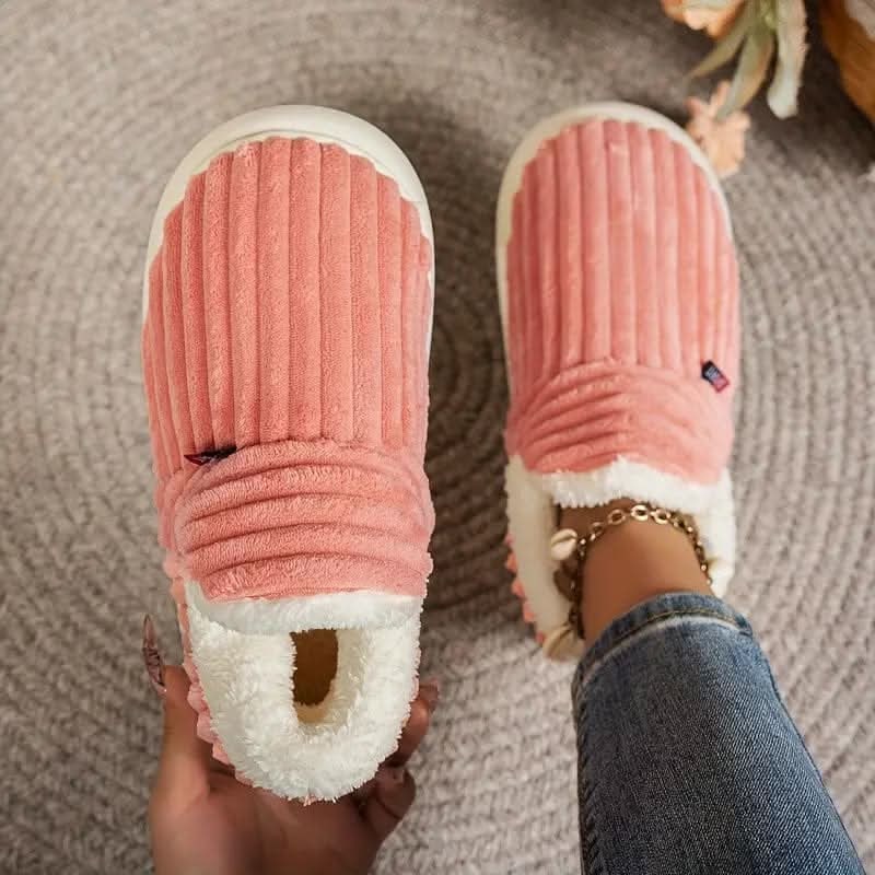 Huissloffen laarsjes enkellaarsjes corduroy sherpa fleece instap antislip