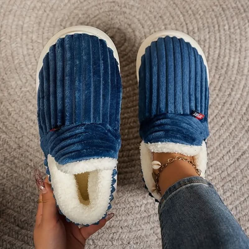 Huissloffen laarsjes enkellaarsjes corduroy sherpa fleece instap antislip