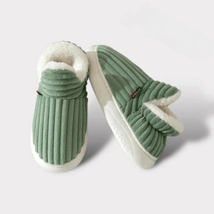 Huissloffen laarsjes enkellaarsjes corduroy sherpa fleece instap antislip