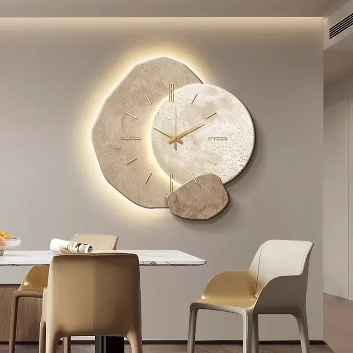 Houten Wandklok met LED-Lamp | Elegant en Praktisch Design