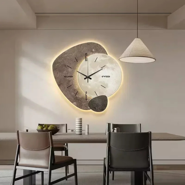 Houten Wandklok met LED-Lamp | Elegant en Praktisch Design