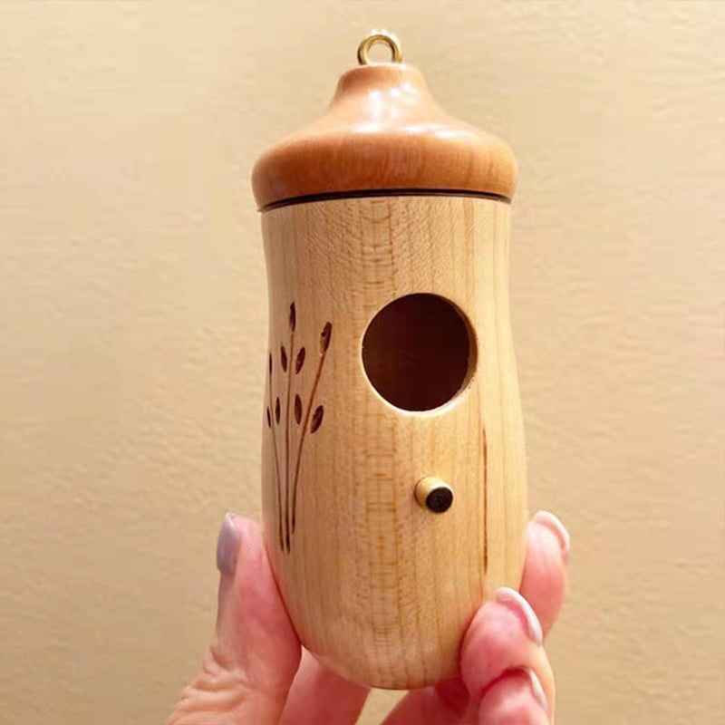 Kolibriehuisje houten nestkast mini gesneden hangend tuin buiten