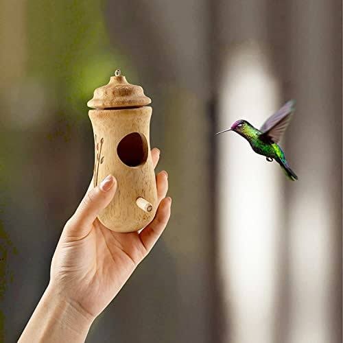 Kolibriehuisje houten nestkast mini gesneden hangend tuin buiten