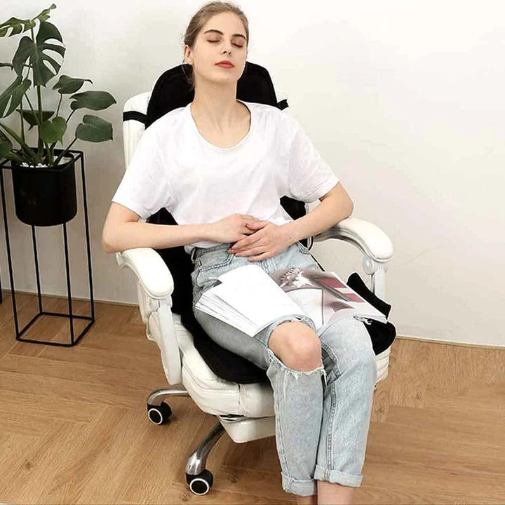 Massagekussen voor je stoel met vibratie en warm nekkussen