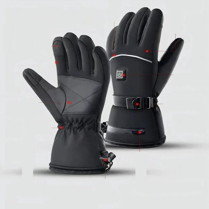 Verwarmde motorhandschoenen met touchscreen vingertoppen