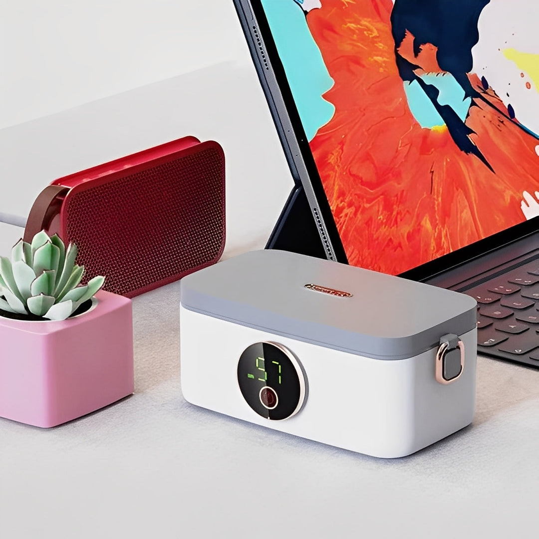 Draadloze verwarmde lunchbox met accu en vijf warmtestanden