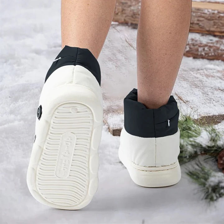 Verwarmde pantoffels met antislipzool en 3 warmtestanden
