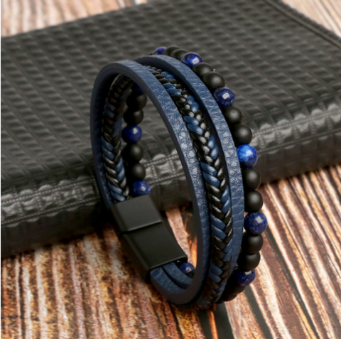 Leren Heren Armbandenset - Armand