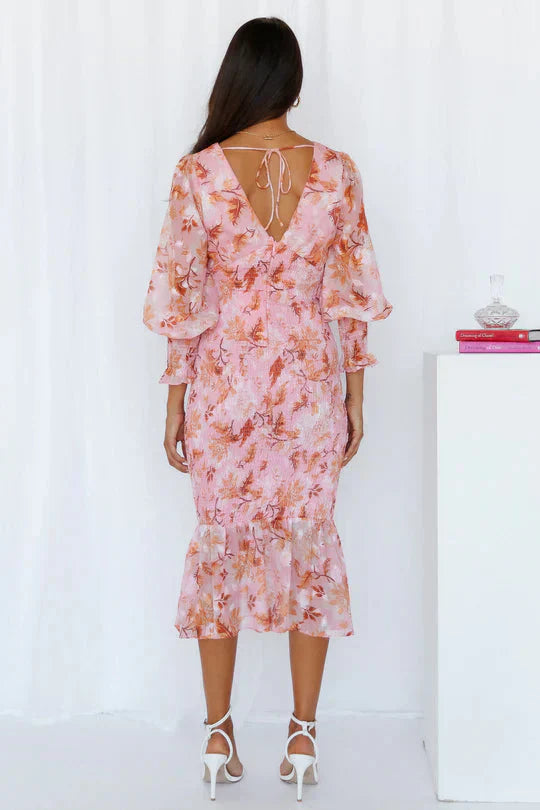 
                  
                    Mira – Bloemenprint Midi Jurk voor Lente en Zomer
                  
                