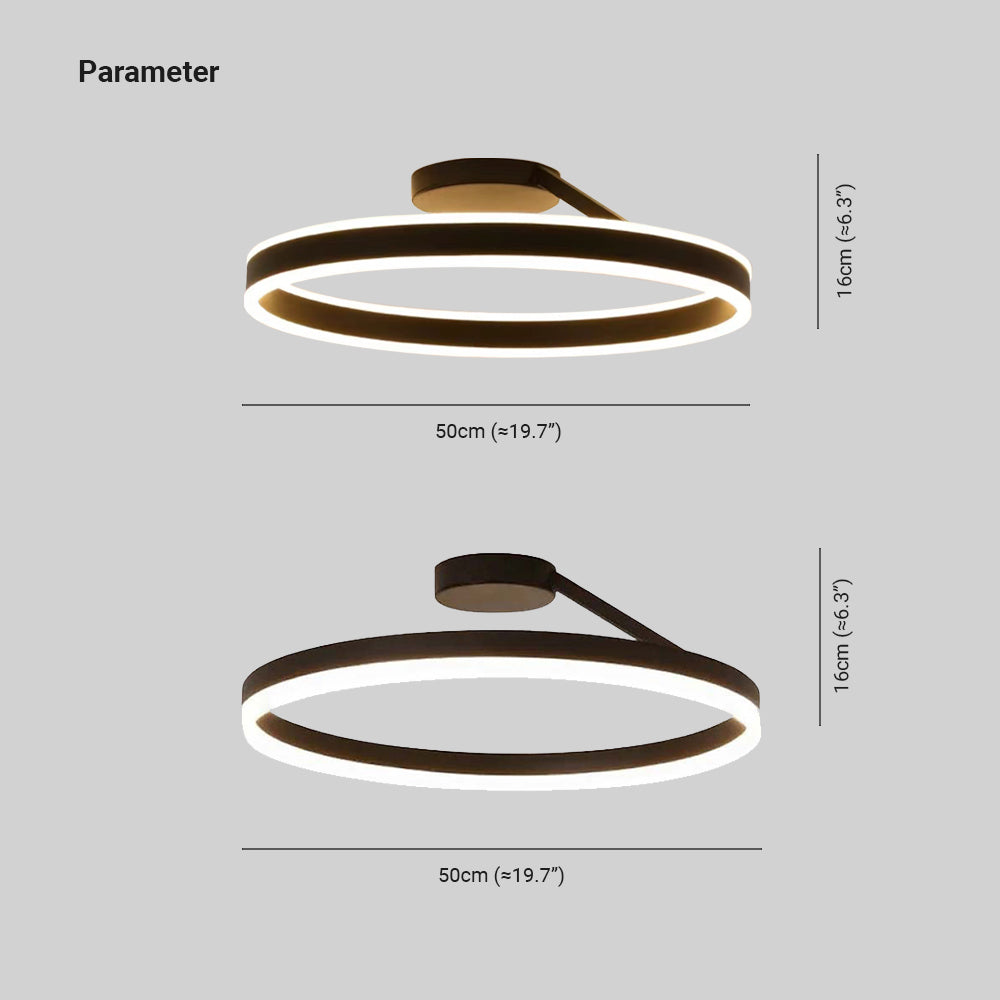 Arisha Ronde plafondlamp Modern LED Zwart/Wit Woonkamer Gang Metaal