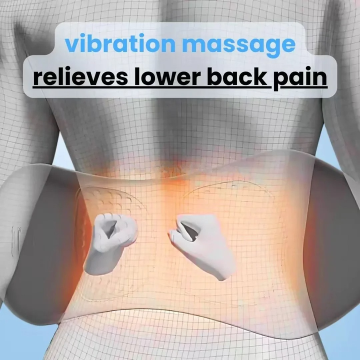 Rugmassageapparaat met Warmte en Trilling, Lendensteun voor Verlichting van Ischias, Onderrugpijn en Houdingscorrectie – 3-in-1 Thuistherapie