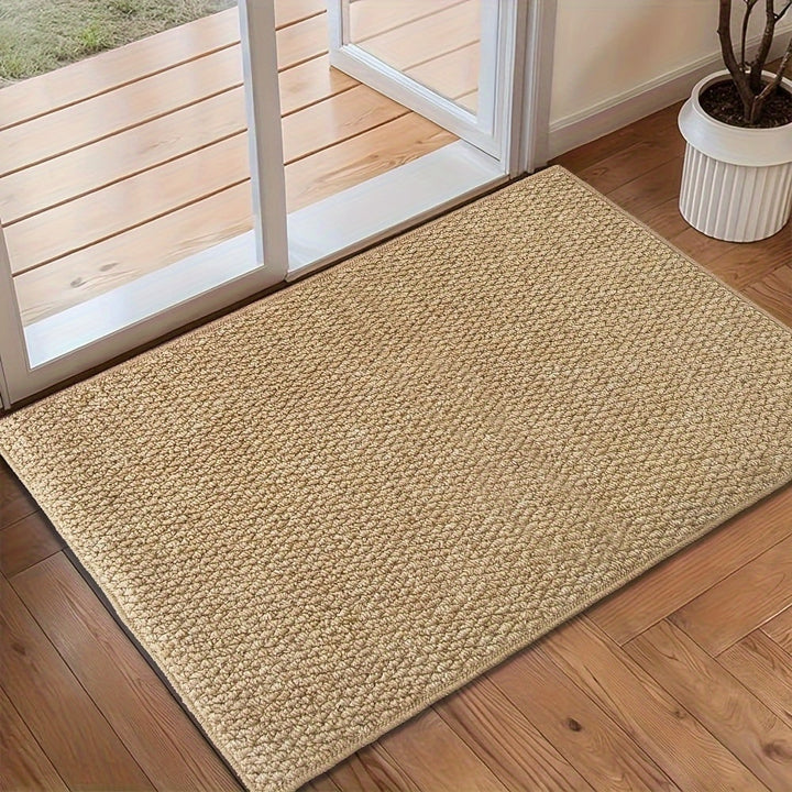 Binnendeurmat voor de entree met absorberende geweven structuur en antislip onderkant voordeurmat