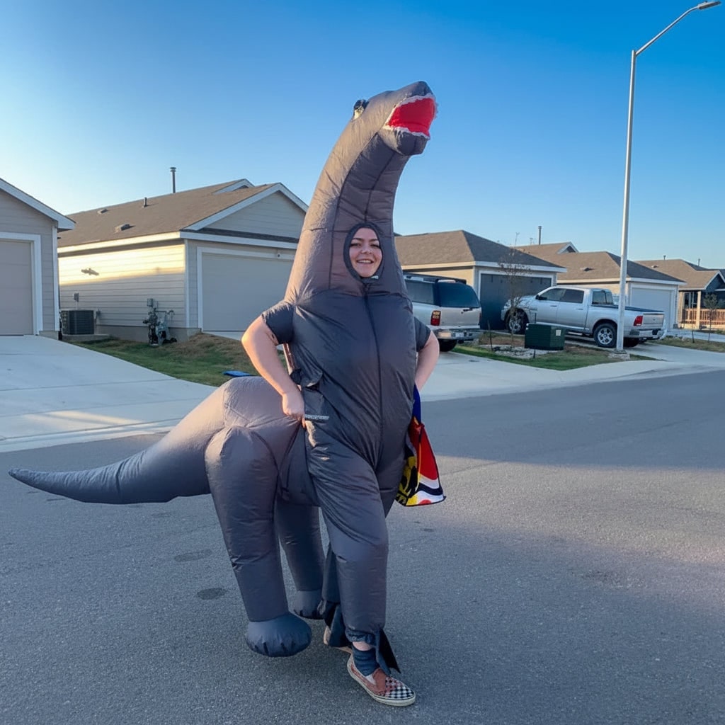 Opblaasbaar dinosaurus kostuum pak en Halloween-feest