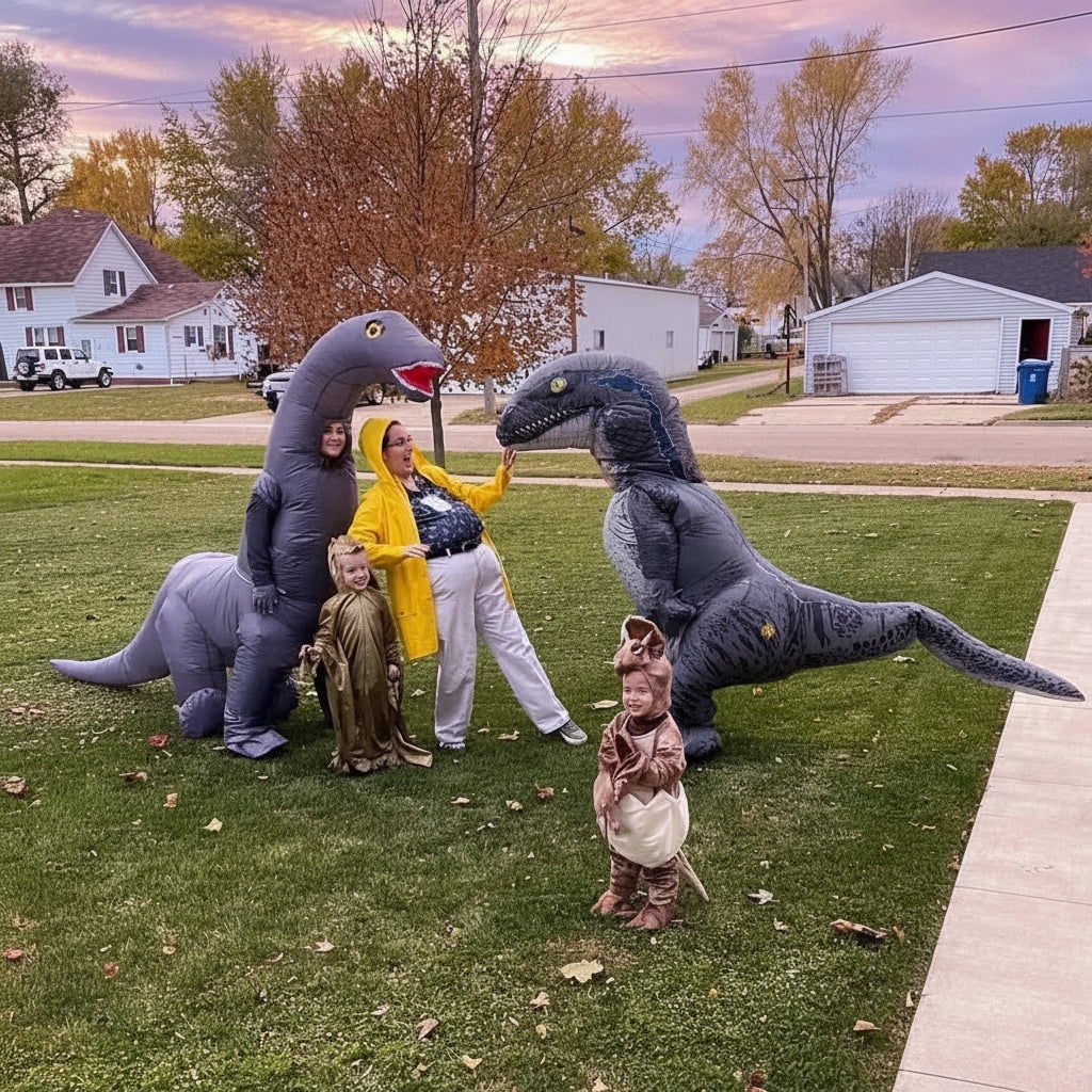 Opblaasbaar dinosaurus kostuum pak en Halloween-feest