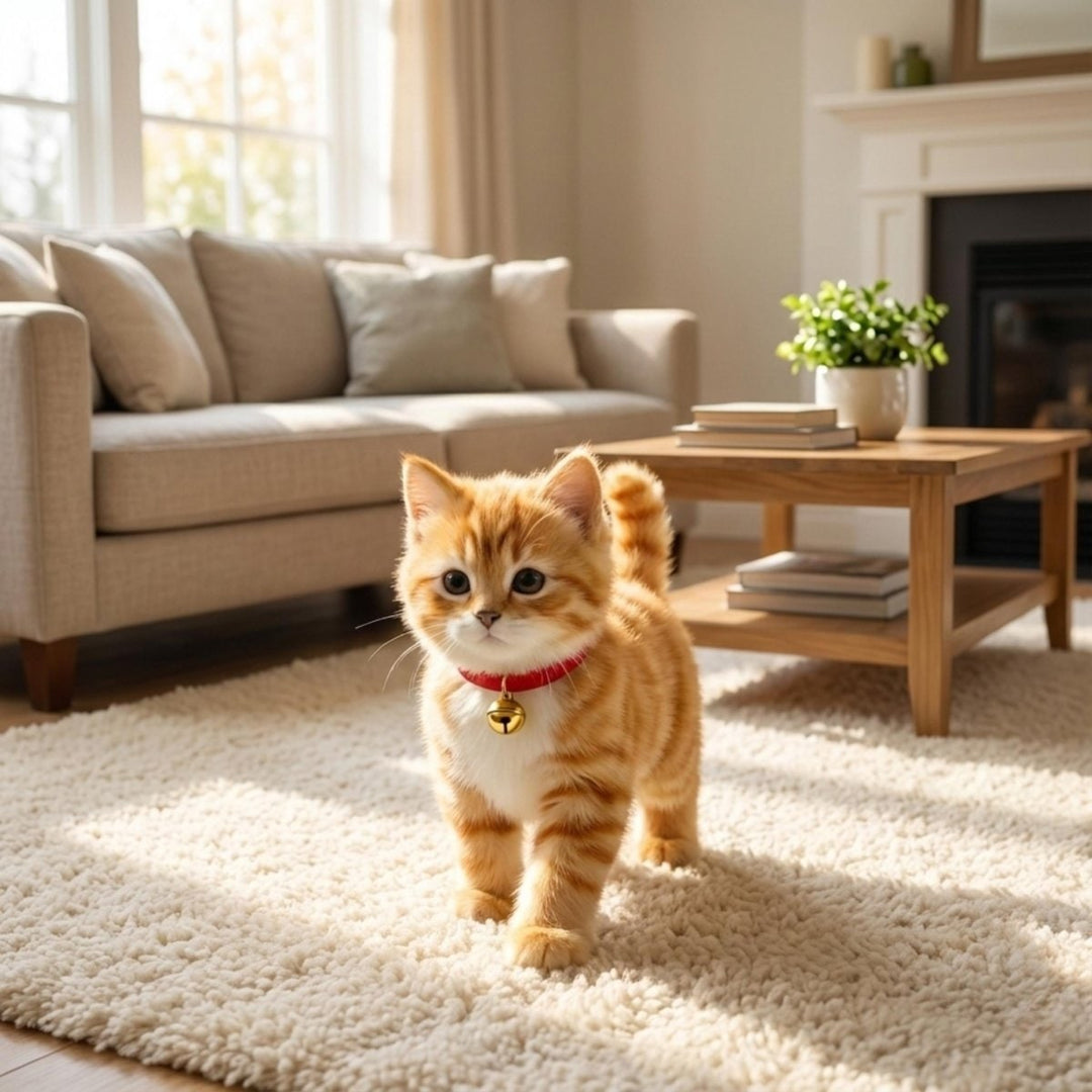 Interactieve kattenspeelgoedrobot met zachte pluche vacht, loopt en miauwt, elektronisch huisdier poesje