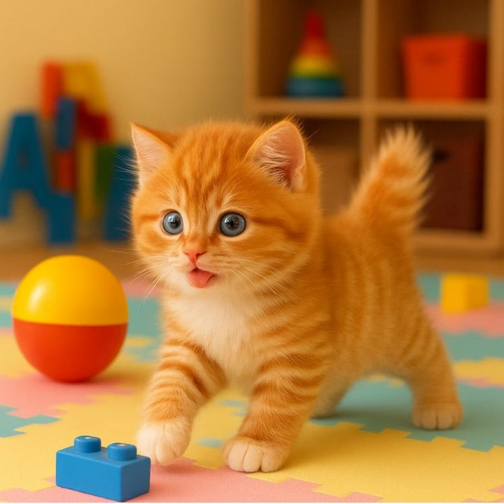 Interactieve kattenspeelgoedrobot met zachte pluche vacht, loopt en miauwt, elektronisch huisdier poesje