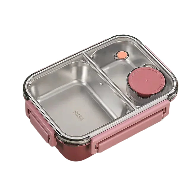 Geïsoleerde roestvrijstalen bento-lunchbox voor volwassenen.