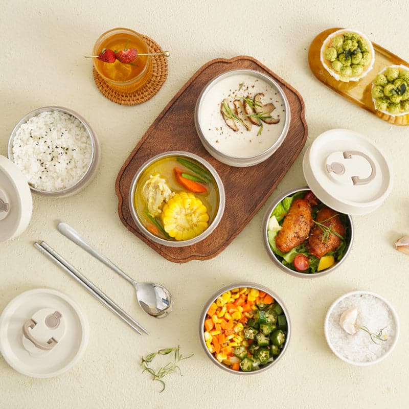 Geïsoleerde lunchbox voor warme maaltijden onderweg