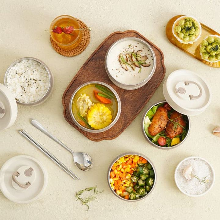 Geïsoleerde lunchbox voor warme maaltijden onderweg