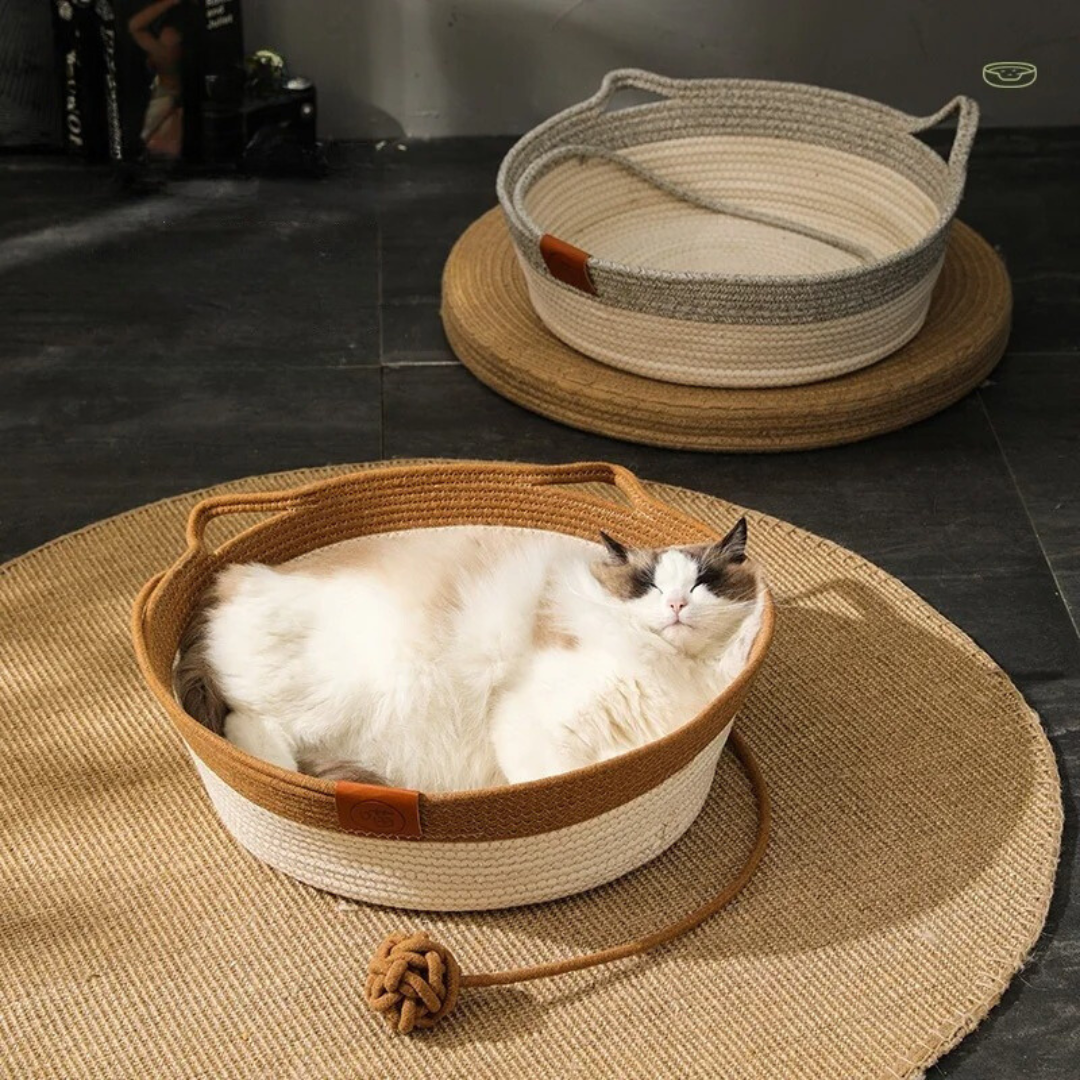 Handgevlochten Katoenen Touwmand voor Katten - CozyNest