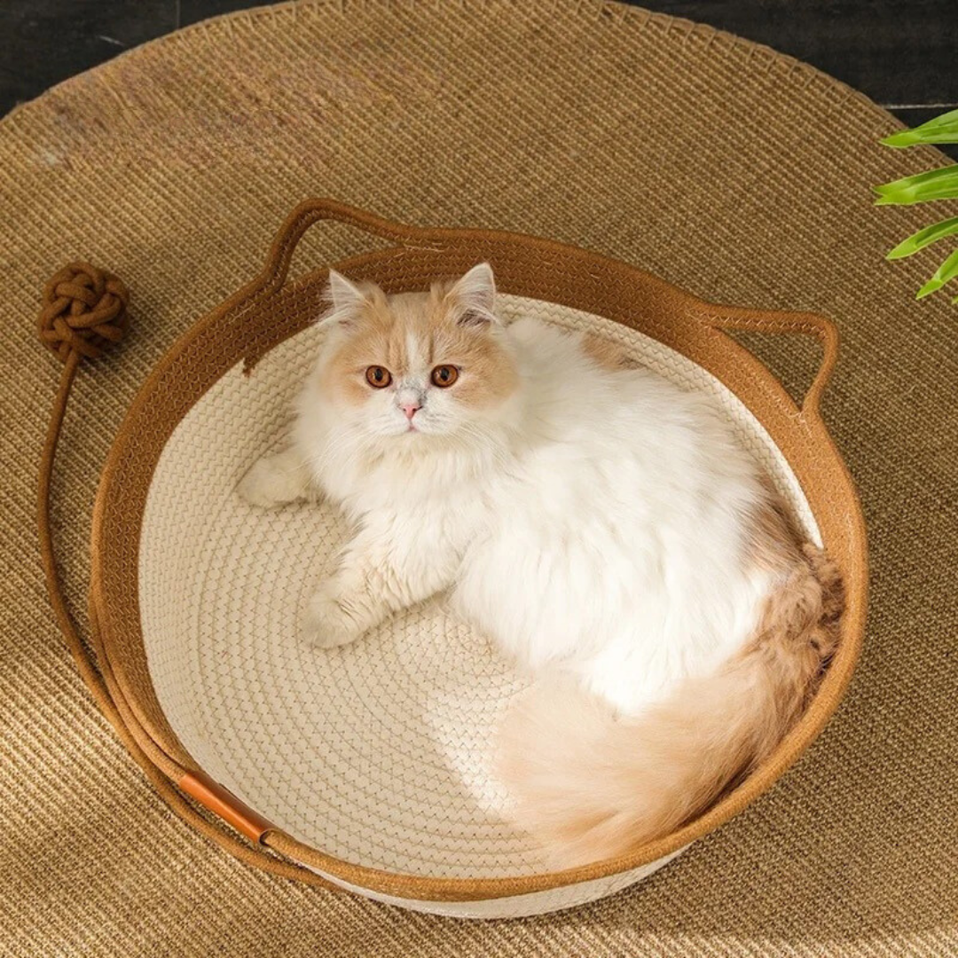 Handgevlochten Katoenen Touwmand voor Katten - CozyNest