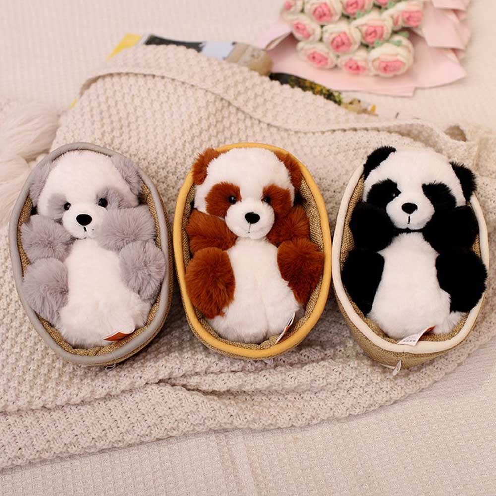 Pluche Panda met Uitneembaar Mandje – Zachte & Decoratieve Vulling – 20 cm