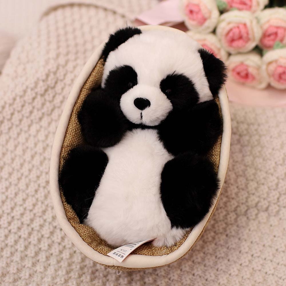 Pluche Panda met Uitneembaar Mandje – Zachte & Decoratieve Vulling – 20 cm