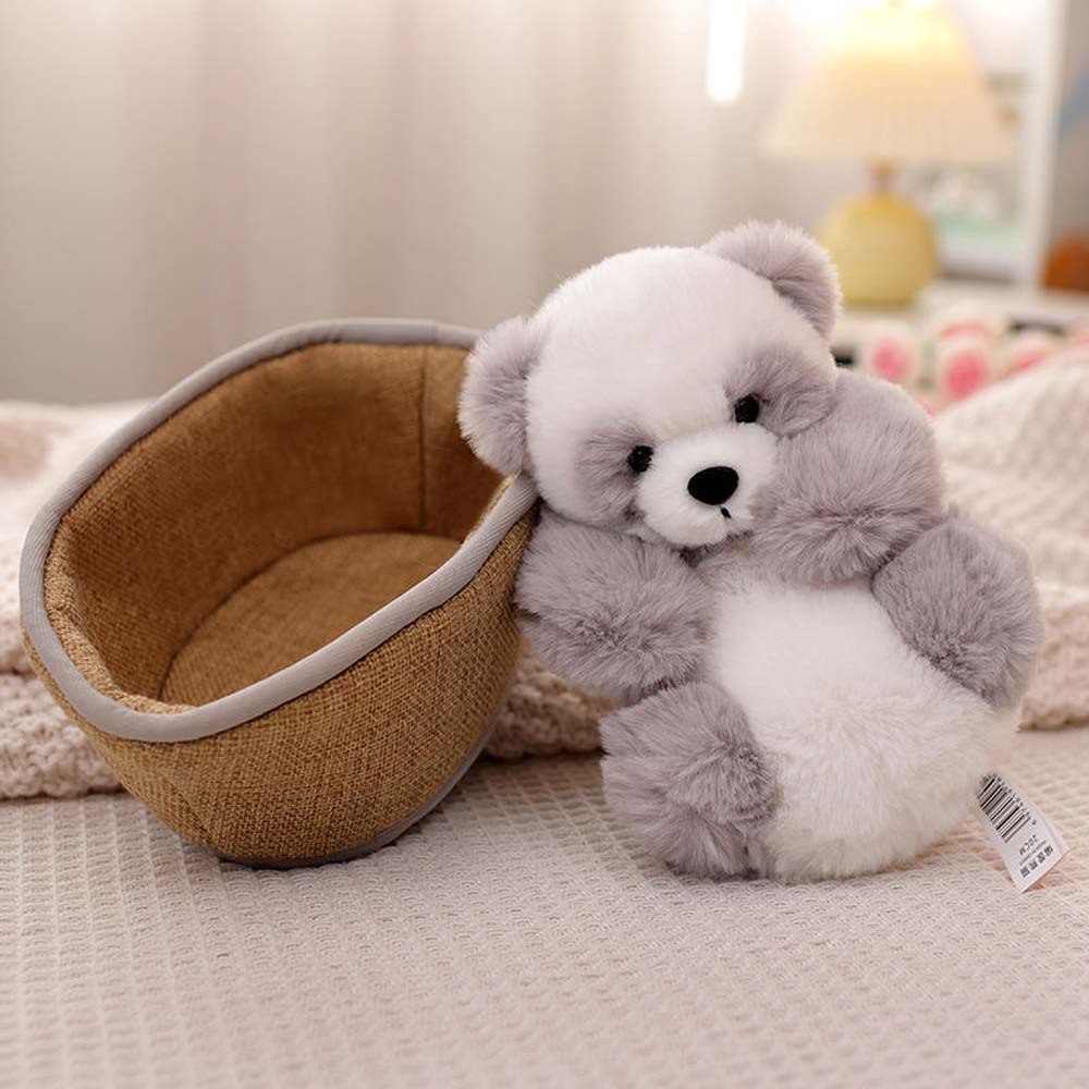 Pluche Panda met Uitneembaar Mandje – Zachte & Decoratieve Vulling – 20 cm