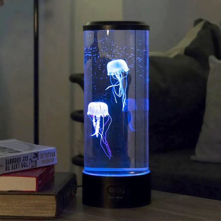Kleurveranderende kwallenlamp voor kinderen met LED-nachtlampje en stromende tentakels omhoog