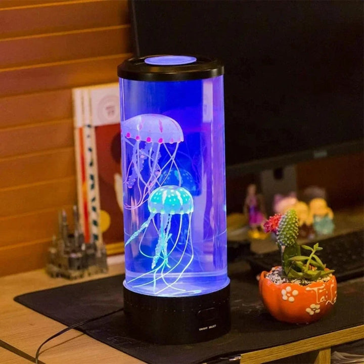 Kleurveranderende kwallenlamp voor kinderen met LED-nachtlampje en stromende tentakels omhoog
