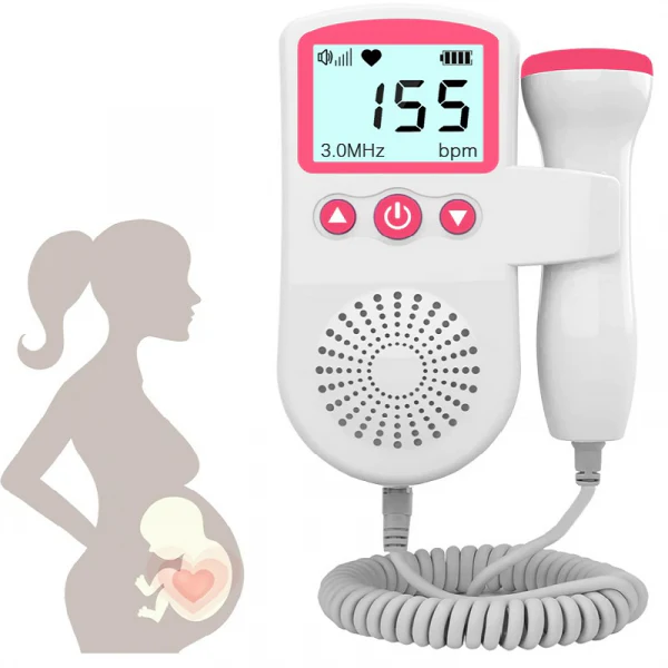 Foetale doppler voor thuis voor zwangerschapsmonitoring met verlicht lcd-scherm en handsonde