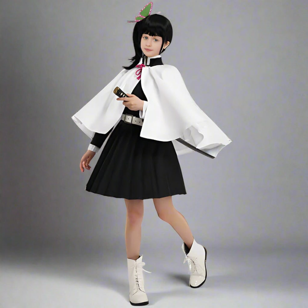 Halloween anime cosplaykostuum en outfitset voor kinderen met kimono haorijas en brede beenwikkels