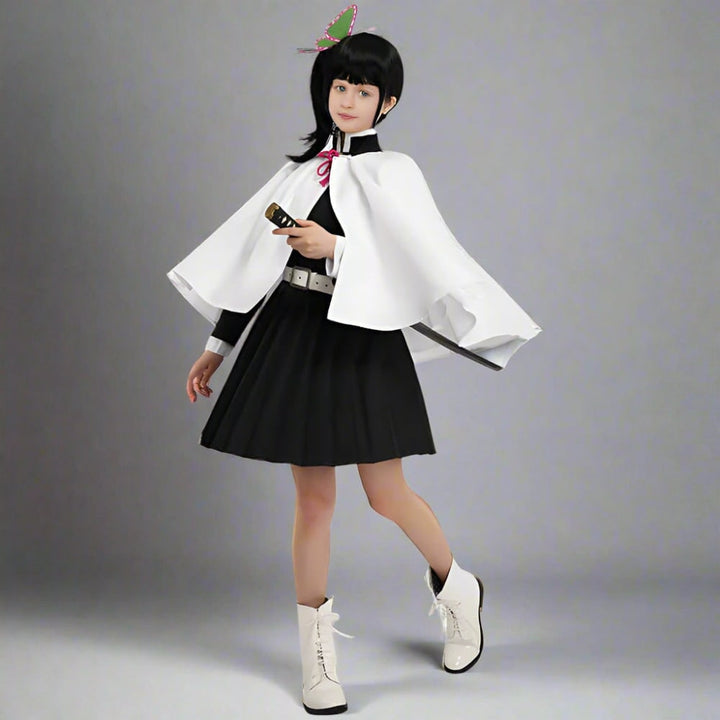 Halloween anime cosplaykostuum en outfitset voor kinderen met kimono haorijas en brede beenwikkels