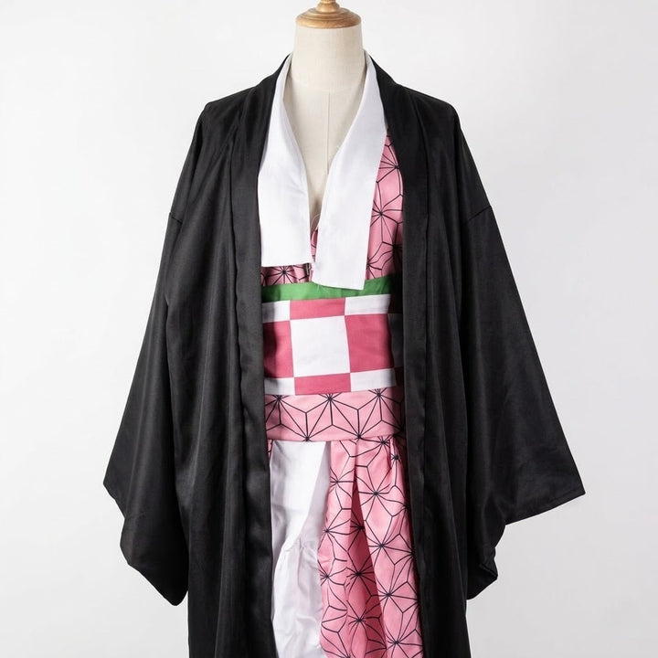 Halloween anime cosplaykostuum en outfitset voor kinderen met kimono haorijas en brede beenwikkels