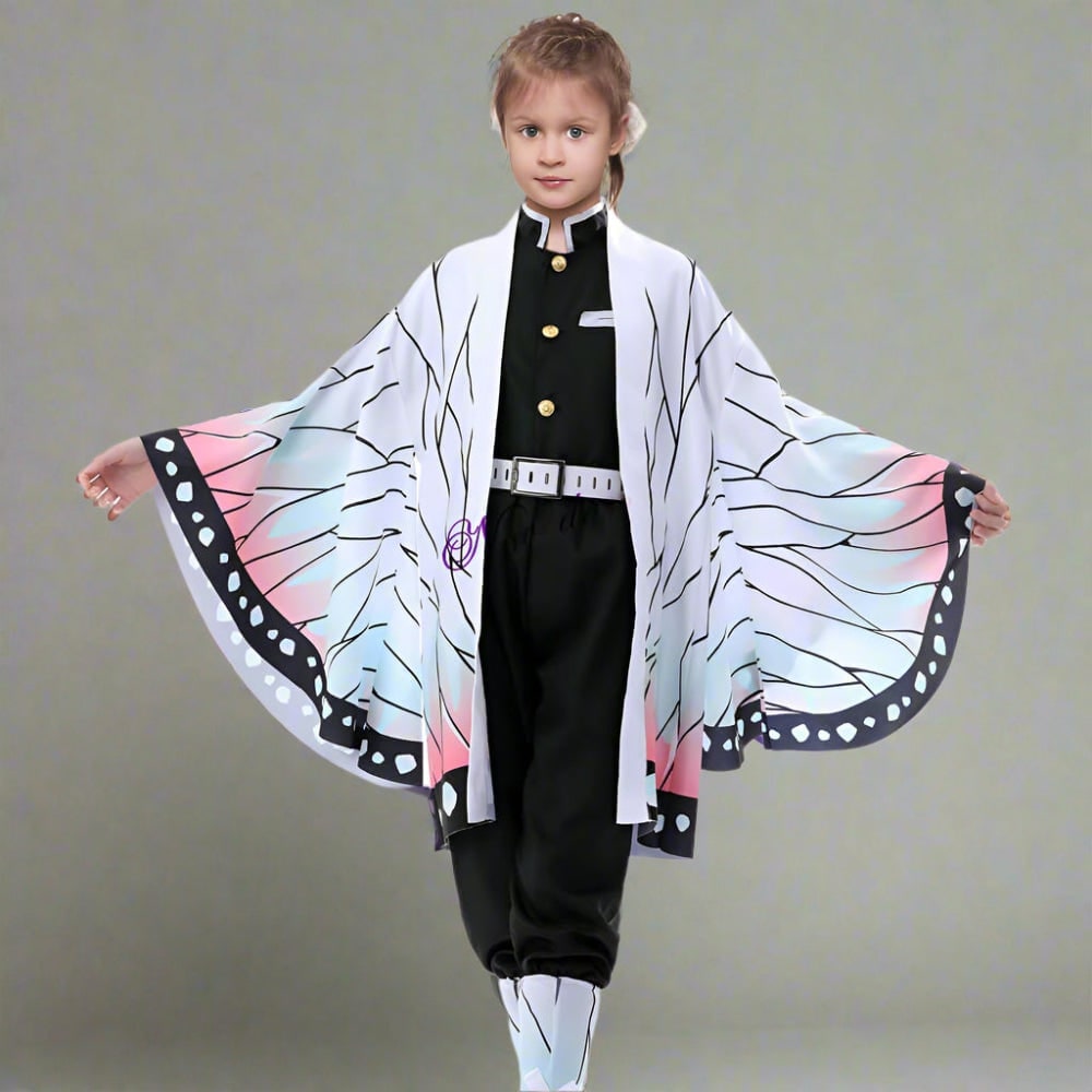 Halloween anime cosplaykostuum en outfitset voor kinderen met kimono haorijas en brede beenwikkels