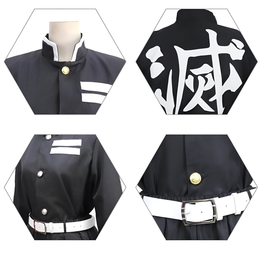 Halloween anime-cosplaykostuum en outfits voor kinderen met cape-jas met vlammenpatroon en beenwikkels
