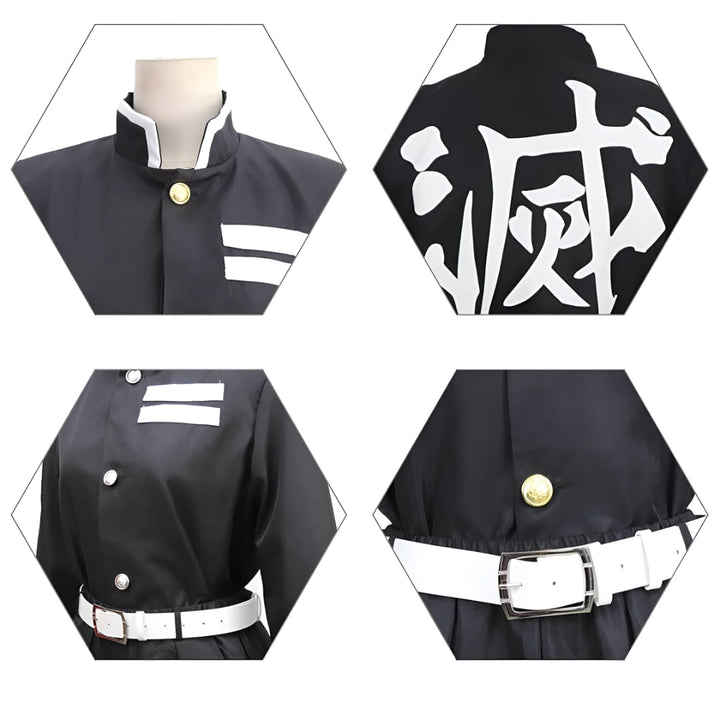 Halloween anime-cosplaykostuum en outfits voor kinderen met cape-jas met vlammenpatroon en beenwikkels