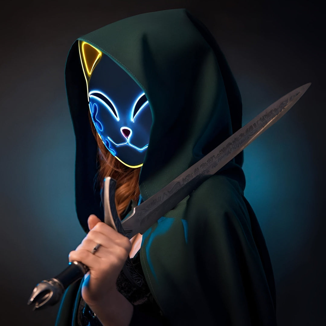 Halloween anime-cosplaykostuum voor kinderen met haori-jas en vos voor personagefeesten en verkleden