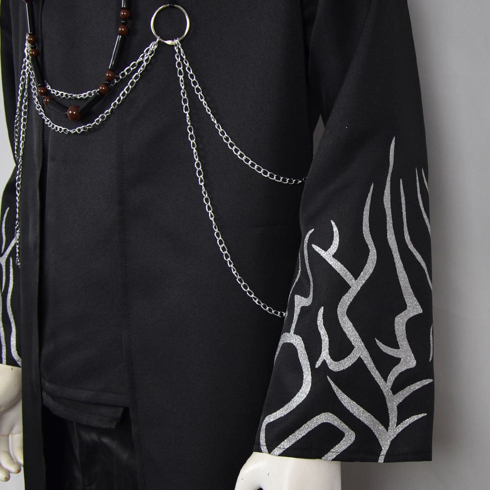 Halloween-cosplaykostuum voor kinderen, Koreaanse traditionele hanbok met hoedaccessoires en zilverkleurige kettingdetails