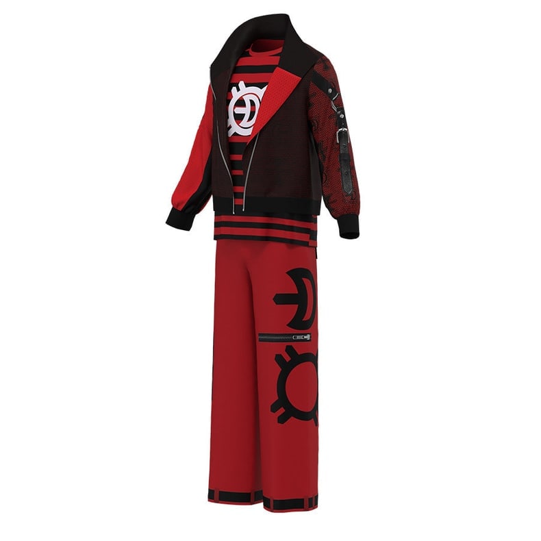 Halloweenkostuum voor kinderen: vampier-cosplayset met jas met hoge kraag en gestreept T-shirt