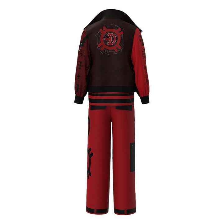 Halloweenkostuum voor kinderen: vampier-cosplayset met jas met hoge kraag en gestreept T-shirt