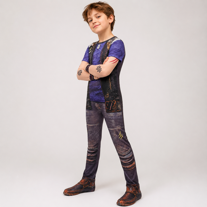 Halloweenkostuum voor kinderen en vest met rits met grappige print