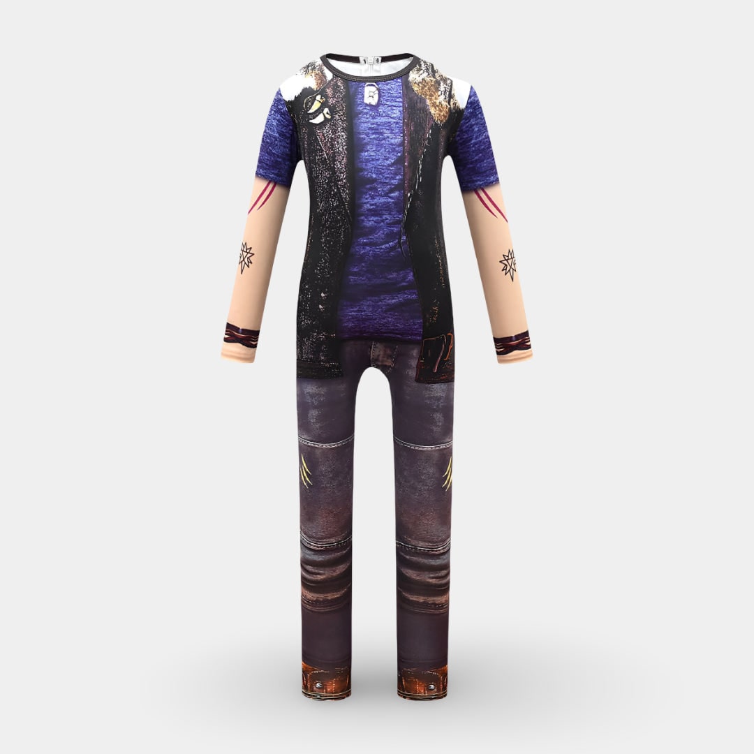Halloweenkostuum voor kinderen en vest met rits met grappige print