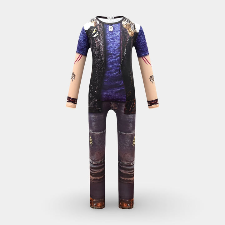Halloweenkostuum voor kinderen en vest met rits met grappige print