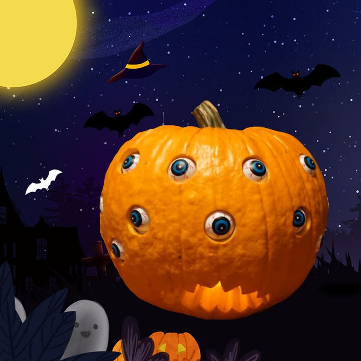 Halloween-pompoenlantaarn decoratie met animatronic bewegende ogen voor enge feestrekwisieten