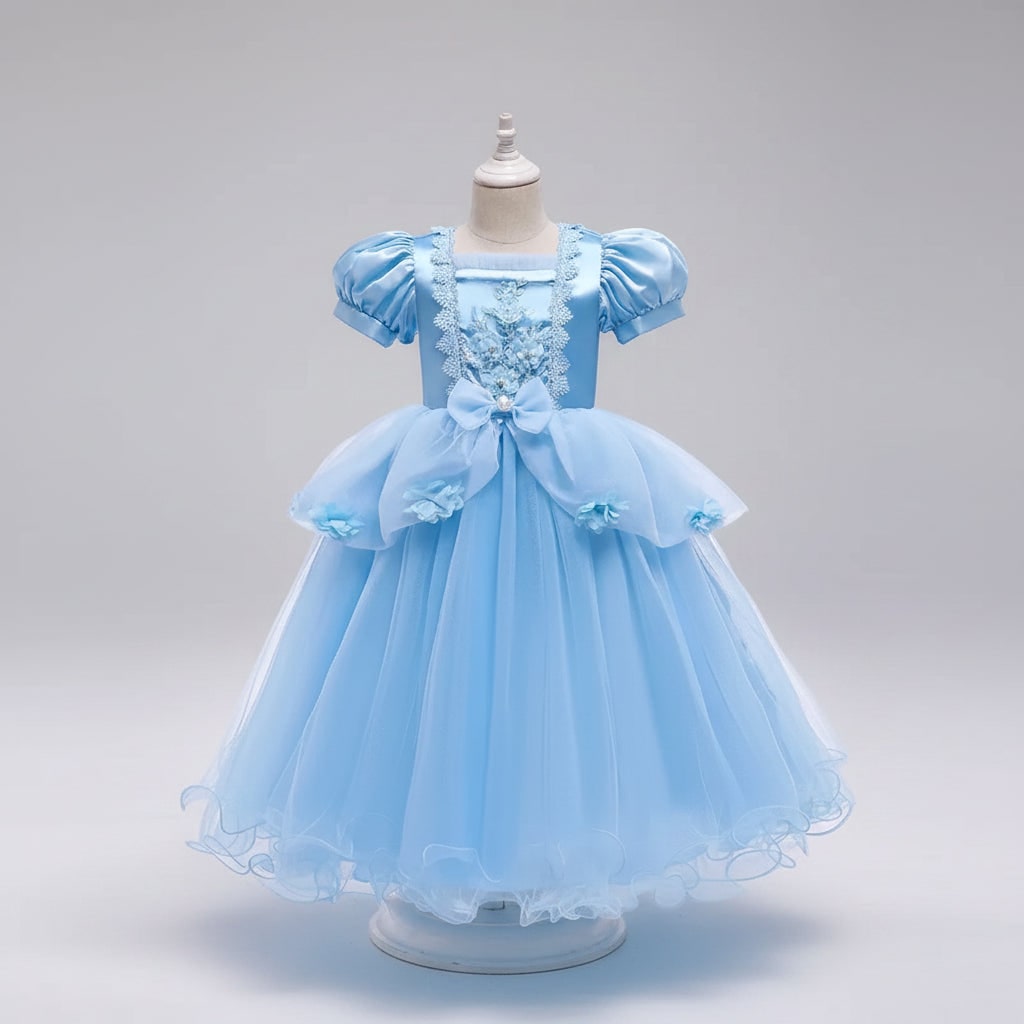 Halloween prinsessenjurk voor kinderen met tiara, toverstaf en accessoires