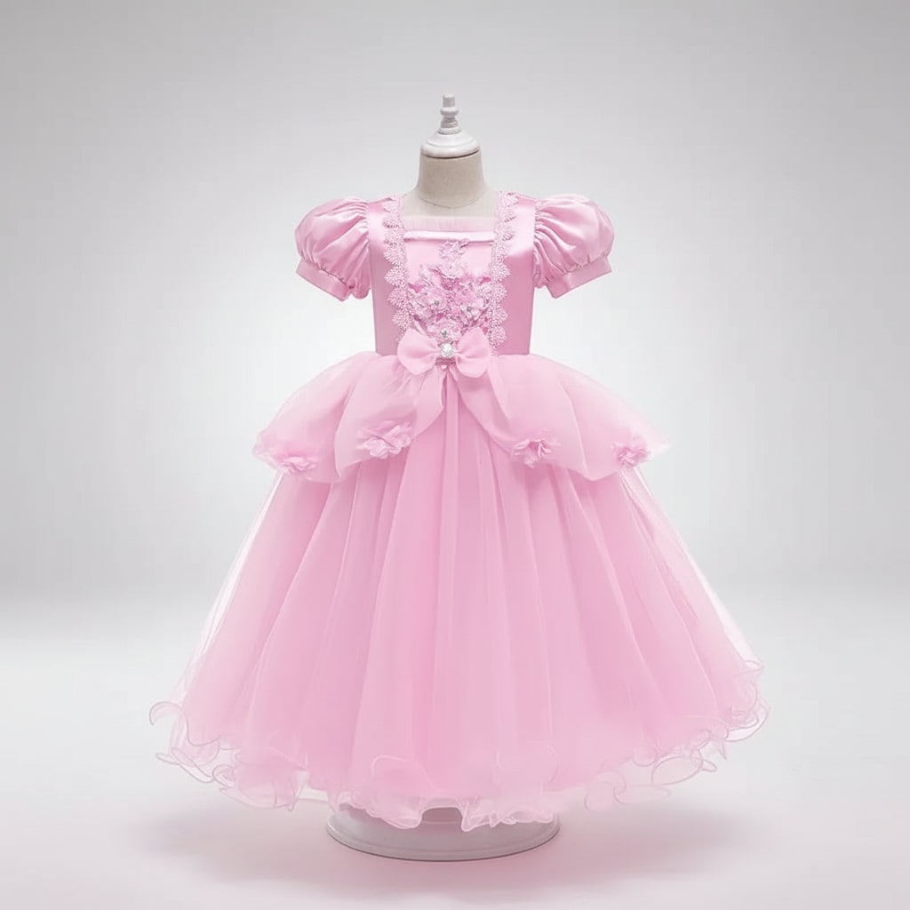 Halloween prinsessenjurk voor kinderen met tiara, toverstaf en accessoires